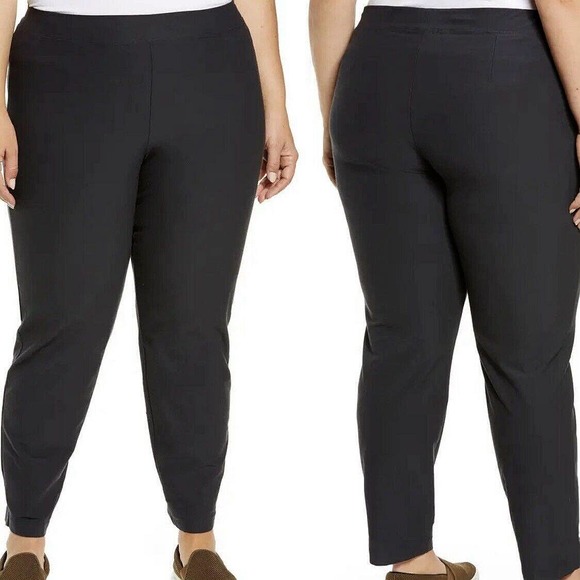 Eileen Fisher Women's Stretch Crepe Slim Ankle Pants In Graphite - Picture 1 of 7